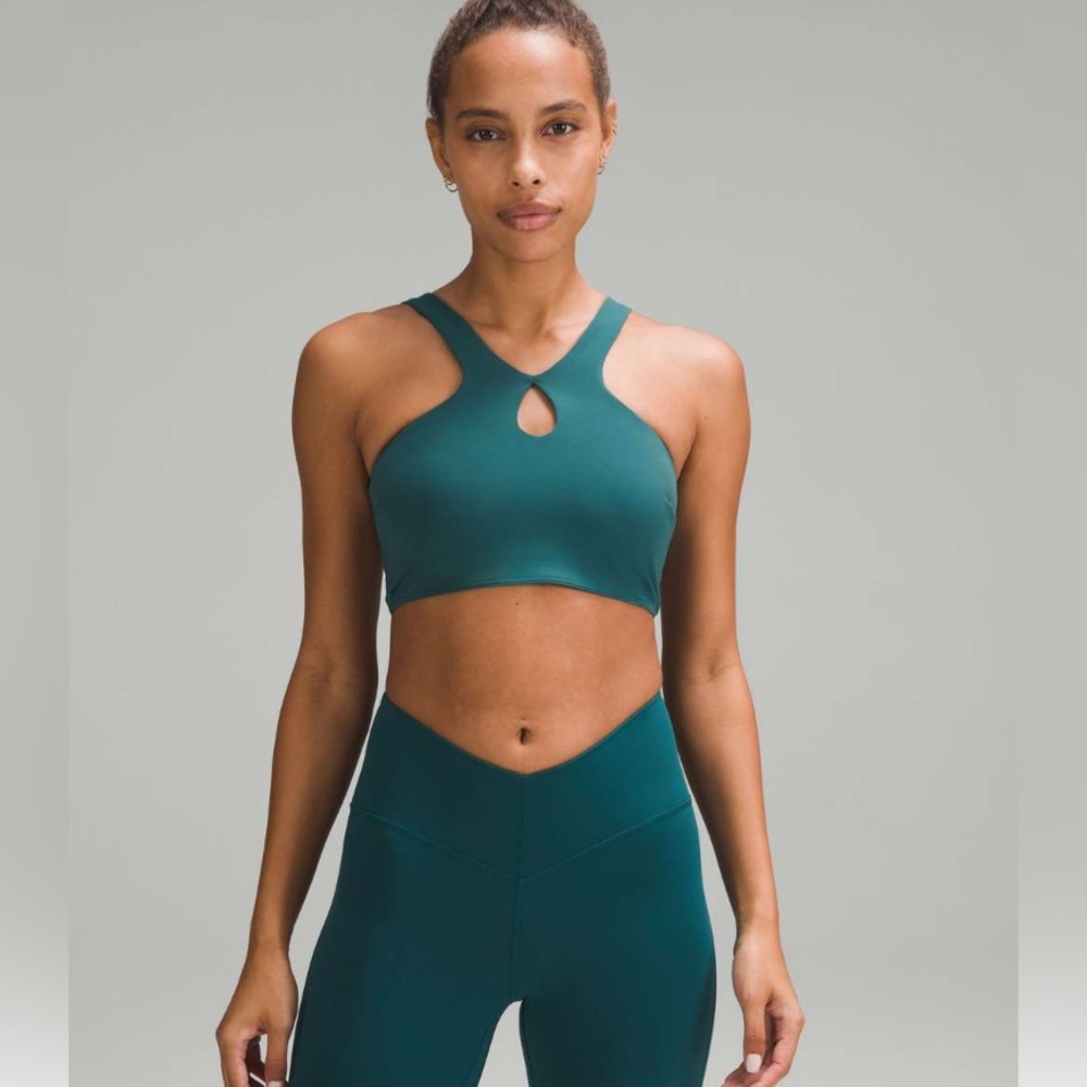 Lululemon SmoothCover Front Cut-Out Yoga Bra *Light Support, A/B Storm Teal S6
